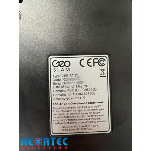 Sale GeoSLAM Zeb Revo RT Handheld Laser Scanner USED